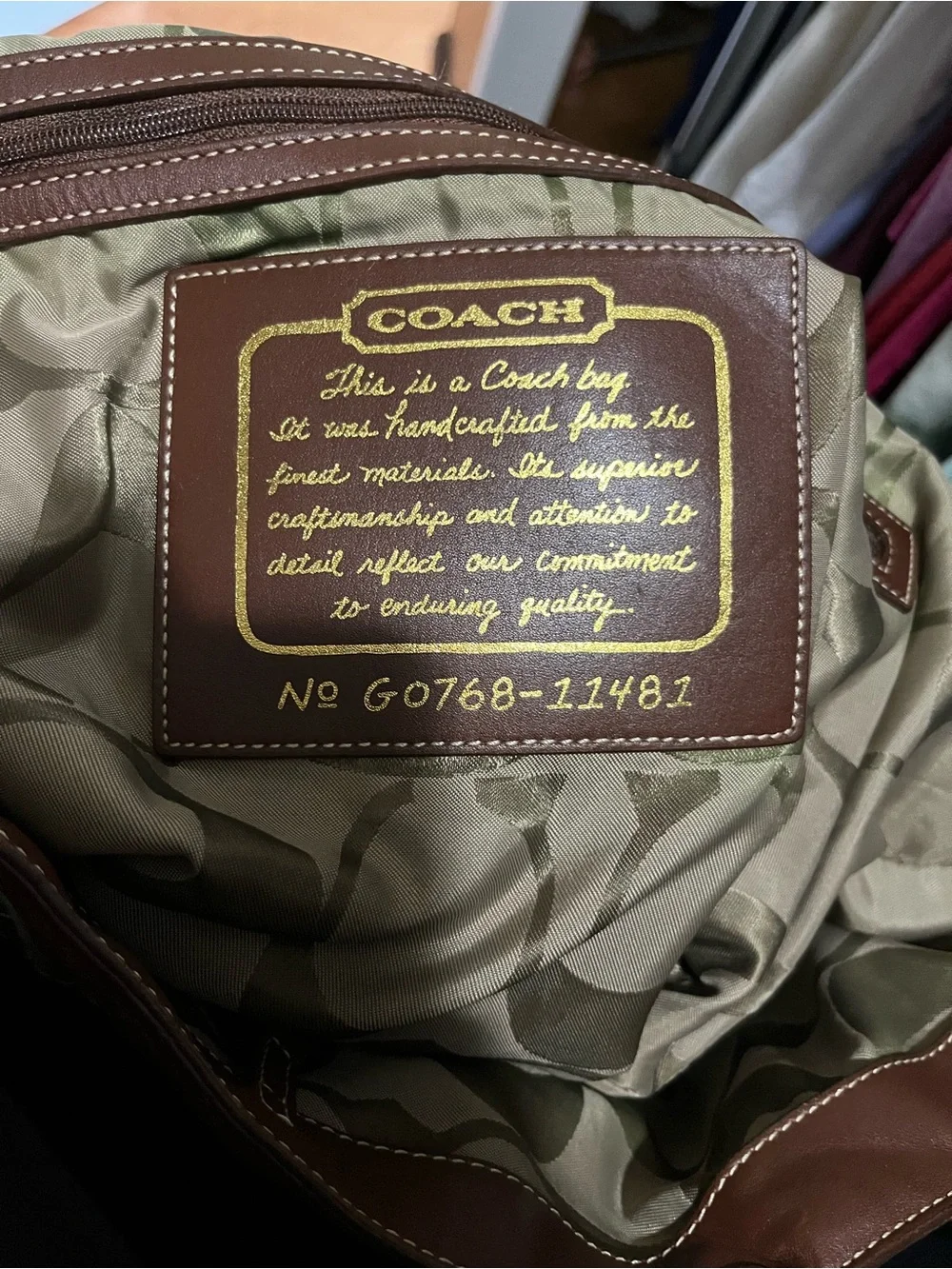 Vintage coach legacy tattersall tote